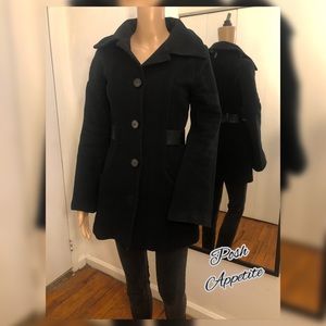 Mackage single breasted wool belted coat